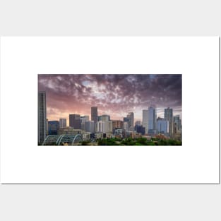 Downtown Denver Sunrise Panorama Posters and Art